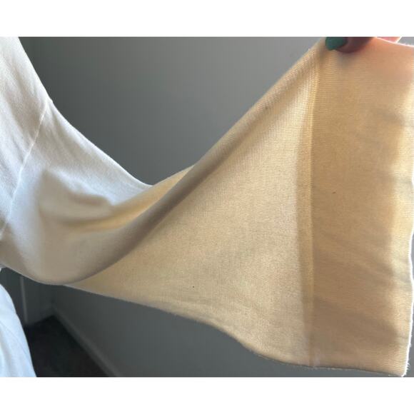 Victoria's Secret Cream All Cotton Wrap Around Tie Waist Kimono Bride Robe M/L - Picture 8 of 10